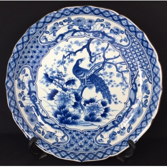 Imported Kitchenware จานเซรามิก กลม น้ำเงิน