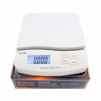 Morning เครื่องชั่งดิจิตอล แบตเตอรี Electronic Compact Scale LED รุ่น SF-550 (สีขาว)