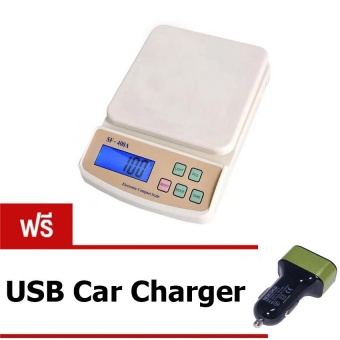 Eaze เครื่องชั่งน้ำหนักพกพา ระบบดิจิตอล Max 3kg รุ่น Sf - 400A (White)แถมฟรี Nakoko USB Car Charger (เขียว)
