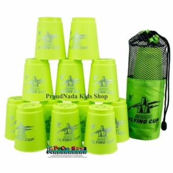 ProudNada Toys Stack Cup เกมส์เรียงแก้ว(สีเขียว) Magic flying stacked cup 12 PCS Rapid cup NO.P13(Green)(Green)