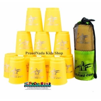 ProudNada Toys Stack Cup เกมส์เรียงแก้ว(สีเหลือง) Magic flying stacked cup 12 PCS Rapid cup NO.P13(Yellow)(Yellow)