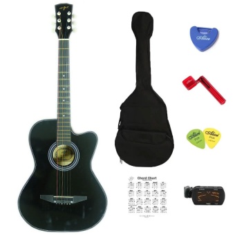 At First กีตาร์โปร่ง Acoustic Guitar 38&quot; รุ่น AG-38BK Set&quot;