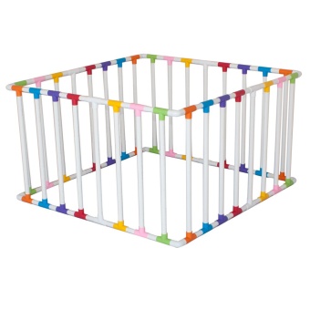 Kidition คอกกั้นเด็ก PVC สีขาวข้อต่อสลับสี size SS (1 m x 1 m) DIY