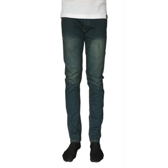 K.baby กางเกงยีนส์ ทรงslim ผ้ายืดงานฟอก สีสนิม