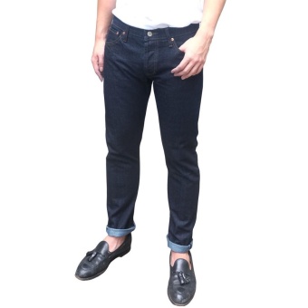 Golden Zebra Jeans กางเกงยีนส์ผ้าดิบริมแดง ขาเดฟ (สีน้ำเงิน)