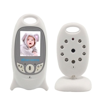 Leegoal 2.4GHz Wireless Digital LCD Audio Video Night Vision Baby Monitor Camera (White, UK Plug)