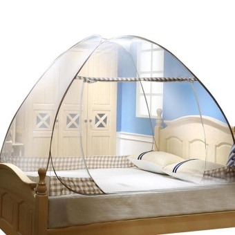 Folding Mosquito Netting for bed 1.8m x 2m coffee