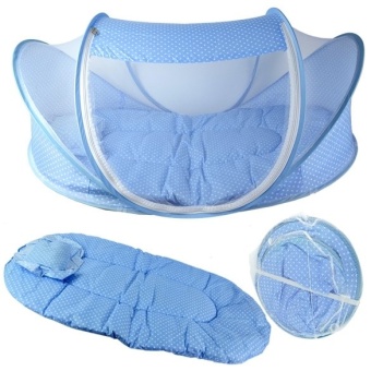 Baby Infant Bed Canopy Mosquito Net Cotton-padded Mattress Pillow Tent Foldable Portable