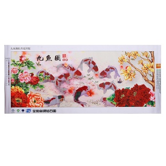 Chinese Diamond Embroidery 5D Paintings 9 Fish Cross Stitch Wall Decoration DIY - Intl
