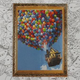 DIY Paint by Number Kit Balloon House In The Sky Painting Oil Painting 16"*20" - Intl"