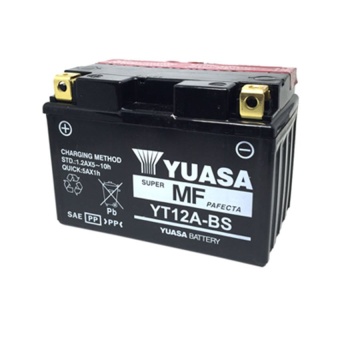 YUASA แบตเตอรี่ High Performance Maintenance Free แบตแห้ง YT12A-BS 12V 10Ah ใช้สำหรับมอเตอร์ไซค์บิ๊กไบค์ Er-6n