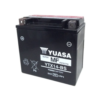 YUASA แบตเตอรี่ High Performance Maintenance Free แบตแห้ง YTX14-BS 12V 12Ah ใช้สำหรับมอเตอร์ไซค์บิ๊กไบค์