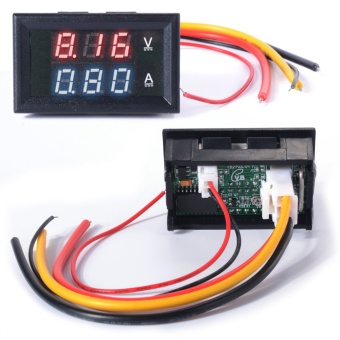 XCSource โวลต์มิเตอร์ แอมมิเตอร์ DC 0-100V Voltmeter Ammeter 10A Red Blue LED Panel Amp Digital Volt Gauge