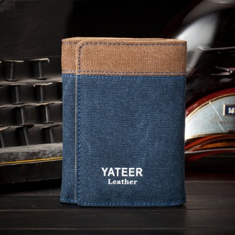 YATEER Canvas Man Brand Wallets Men Purses Card Holder