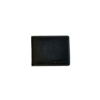 TOUGH กระเป๋าสตางค์ ผู้ชาย ใบเล็ก 2 พับไม่มีช่องใส่เหรียญ หนังแท้ รุ่น B-55523-1(สีดำ)