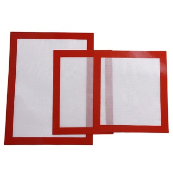 HengSong Healthy Silicon Oven Mat Baking Liner Placemat Pastry Pad L White/Red