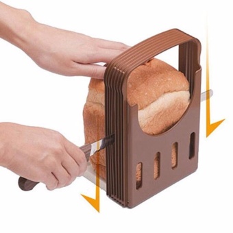 Generic Bread Slicer, Brown อุปกรณ์หั่น สไลด์แผ่นขนมปัง ตัด ขนมปังแบบพับเก็บได้