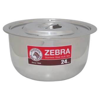 Zebra หม้อแขกสเตนเลส 24 ซม. ตราหัวม้าลาย - สีเงิน