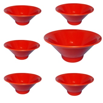 FIGURE ชามก๋วยเตี๋ยวทรงญี่ปุ่น8.5นิ้วแพ็ค 6 ใบ-สีส้ม