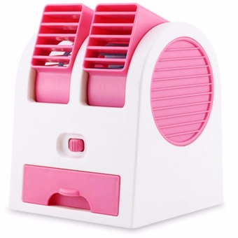 shop108 Mini USB Air Conditioning พัดลมแอร์ปรับอากาศแบบตั้งโต๊ะ - Pink
