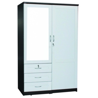 ADDHOME ตู้เสื้อผ้าบานเปิด กระจก 1 บาน ขนาด ซม. รุ่น WR-1205 CM สีโอ๊ค / ขาว