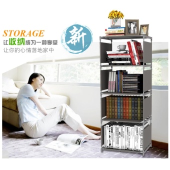 Yifun DIY Book Storage Rack 5 Tier with 4 Columns