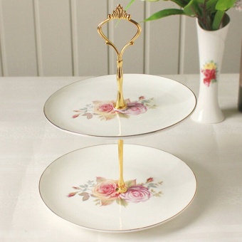 Clear Acrylic Cupcake Plates Stand Wedding party Display Decor 2Gold - Intl