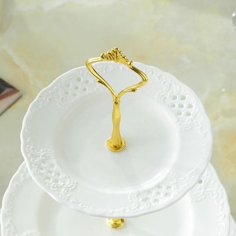 2 Or 3 Tier Glass Cake Plate Stand Server 3Gold - intl