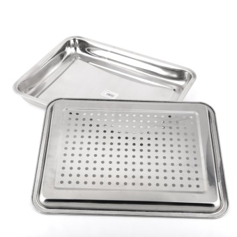CCG 60x40 ซม. ชุด ถาด ถาดเหลี่ยมสเตนเลส รองของทอด – Silver