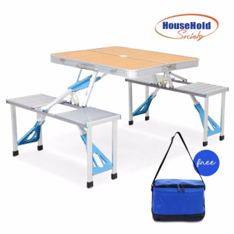 HH Society Foldable Table Set ชุดโต๊ะอเนกประสงค์พับได้ แถมฟรี cool bag กระเป๋ารักษาอุณภูมิ 1 ใบ
