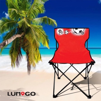 LUMIGO เก้าอี้พับพกพา เก้าอี้สนามพับเก็บได้ เก้าอี้แคมป์ปิ้ง รุ่น CF-101 RBEB (สีแดงลายบอล)
