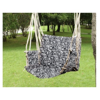 Creative Home Decor Indoor Outdoor Garden Hanging Rope Swing Hammock Chair-Black White Letters