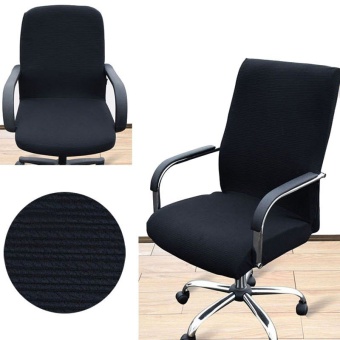 Arm Chair Cover Three Sizes Office Computer Chair Cover Side Zipper Design Recouvre Chaise Stretch Rotating Lift Chair Cover(Not include chair) - intl