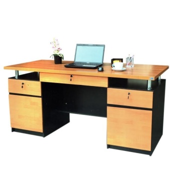 RF Furniture โต๊ะบัญชีแชมเปญ รุ่น T-1675 (สีเชอร์รี่/ดำ)