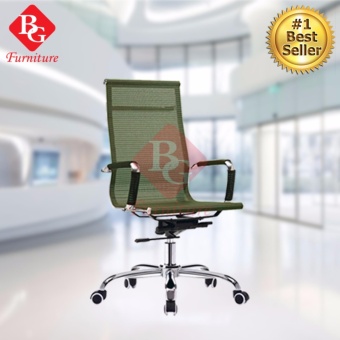 BG Furniture เก้าอี้สำนักงาน เก้าอี้ตาข่าย ระบายอากาศ เก้าอี้นั่งทำงาน โฮมออฟฟิศ เก้าอี้ผู้บริหาร (Green) - รุ่น A