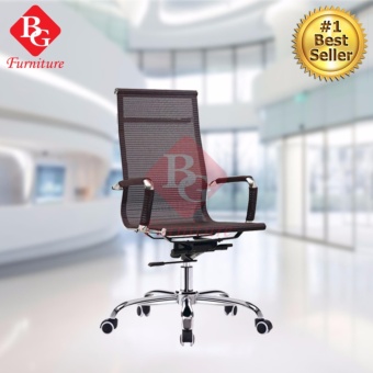 BG Furniture เก้าอี้สำนักงาน เก้าอี้ตาข่าย ระบายอากาศ เก้าอี้นั่งทำงาน โฮมออฟฟิศ เก้าอี้ผู้บริหาร (Black) - รุ่น A