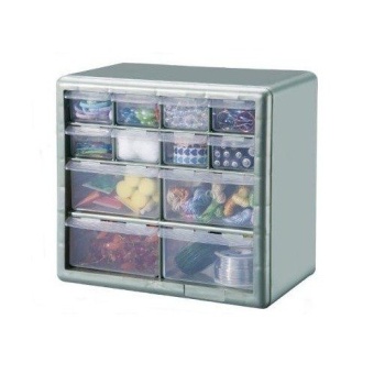 STACK-ON กล่อง ชั้น พลาสติก 12 ลิ้นชัก รุ่น DSMG-12 (สีเขียว)