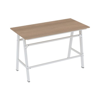 Besta โต๊ะทำงานขาเหล็ก รุ่นเลดี้ WT-0010 ขาเหล็กขาว (สีคาปูชิโน่)