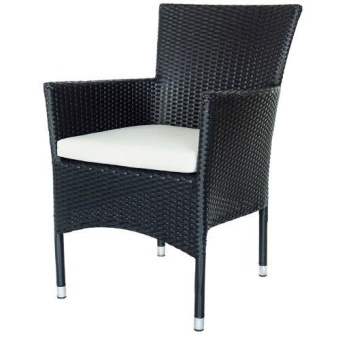 V Leisure Sofia dining chair (Black) with cushion เก้าอี้หวาย เก้าอี้สำหรับโต๊ะกาแฟ เก้าอี้อาหาร พร้อมเบาะ รุ่นโซเฟีย (หวายเทียมสีดำ)