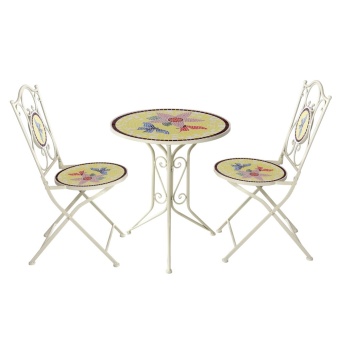 U-RO DÉCOR ชุดโต๊ะสนามโมเสค รุ่น BUTTERFLY (โต๊ะ 1 + เก้าอี้ 2)