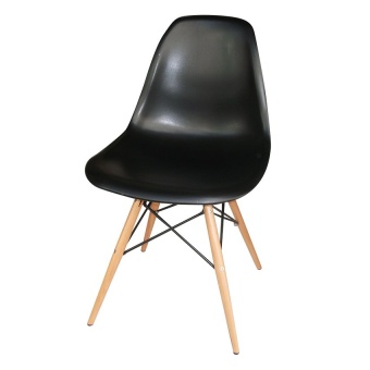DAISO เก้าอี้ PP ขาไม้ รุ่น CD-219 (สีดำ)