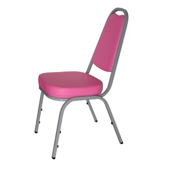 OK&amp;MShop เก้าอี้จัดเลี้ยง เก้าอี้สัมนา รุ่น Banquet Chair01 โครงขาสีเทา-เบาะชมพู