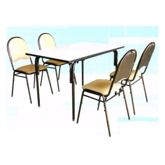 Asia ชุดโต๊ะอาหาร 4 ฟุต + เก้าอี้เบาะหนัง 4 ตัว รุ่นวิอตอเรีย ขาดำ