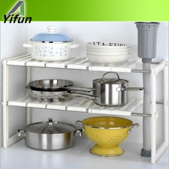ชั้นวางของใต้ซิงค์น้ำ Kitchen Rack - สีขาว