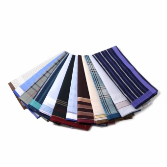 ผ้าเช็ดหน้า ผู้ชาย ชุด12ผืน 100%คอตตอน ขนาด 43x43ซม. (สุ่มลาย)