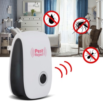Sinlin เครื่องไล่ยุง หนู แมลงสาป และแมลงวัน Electronic Ultrasonic Light Pest Repeller (White)