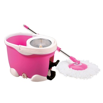 Decko Easy Mop ชุดถังปั่นไม้ม็อบสแตนเลส (สีชมพู)