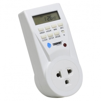 TOSHINO ปลั๊กไฟตั้งเวลา ระบบ Digital พร้อมระบบกันไฟกระชาก รุ่น TS-EB1 - สีขาว