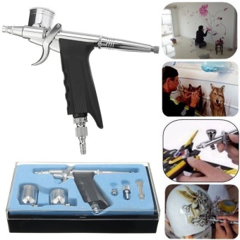 Dual Action 0.3mm 7cc&amp;11cc Airbrush Spray Gun Air Brush For Model Paint Tattoo - intl