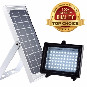 Solar Light SuperBright โคมไฟ สปอตไลท์ โซล่าเซลล์ ไฟกันขโมยติดกำแพง 60 LED สีดำ